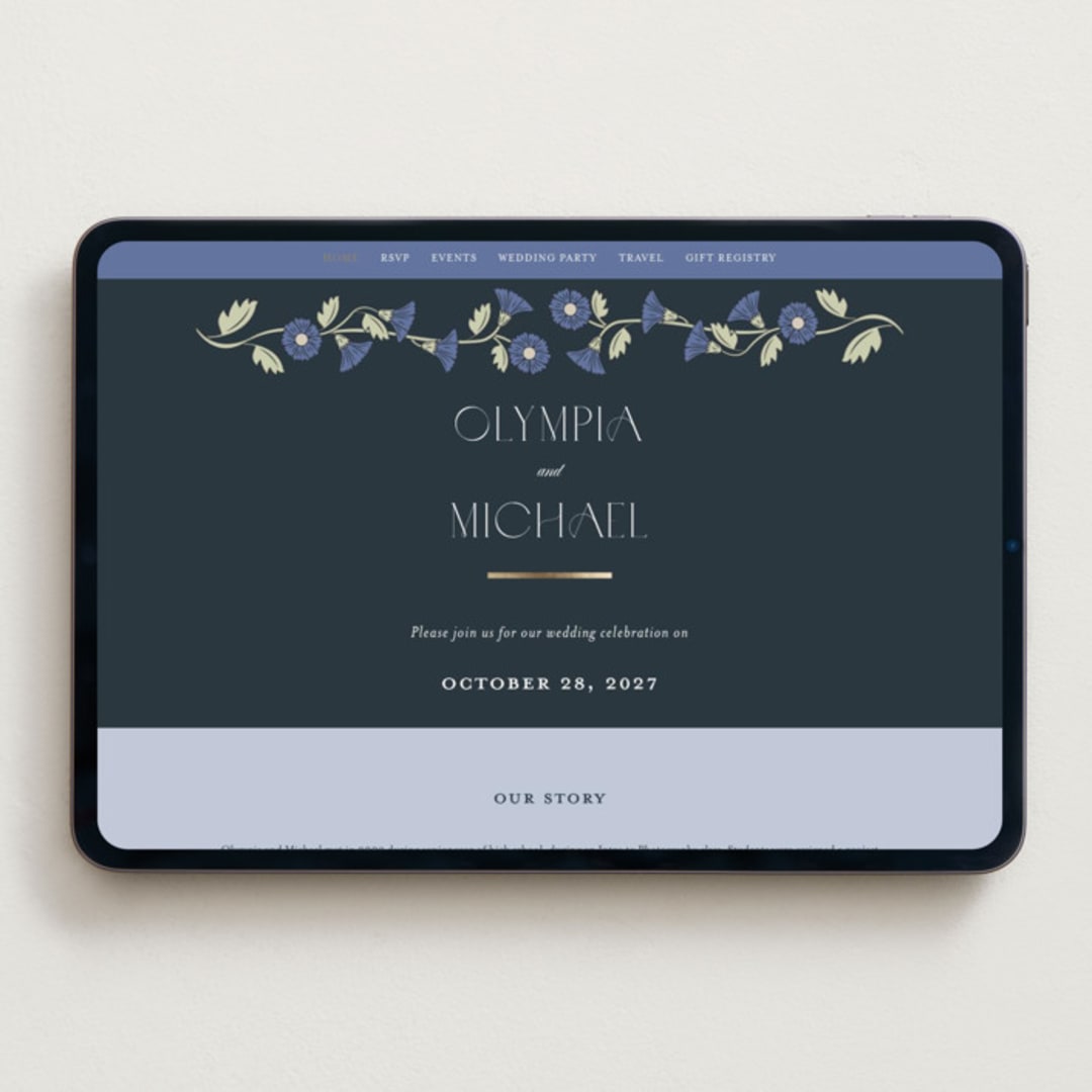 "Nouveau" - Wedding Website in Lilac by Hudson meet Rose - Desktop Design