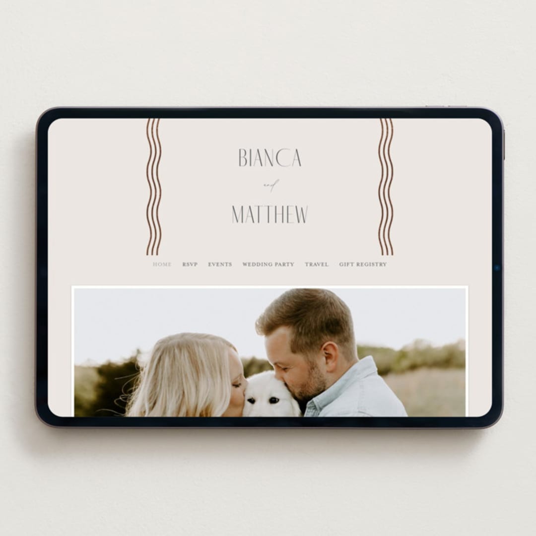 "Newberry" - Wedding Website in Bisque by Kristie Kern - Desktop Design