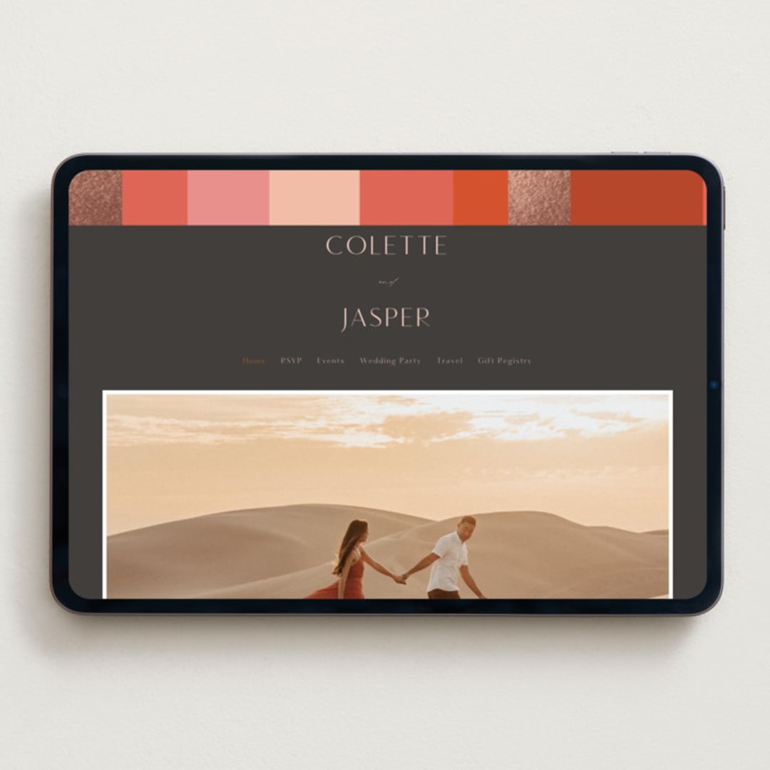 "Patchwork Border" - Wedding Website in Fruit Punch by Morgan Kendall - Desktop Design