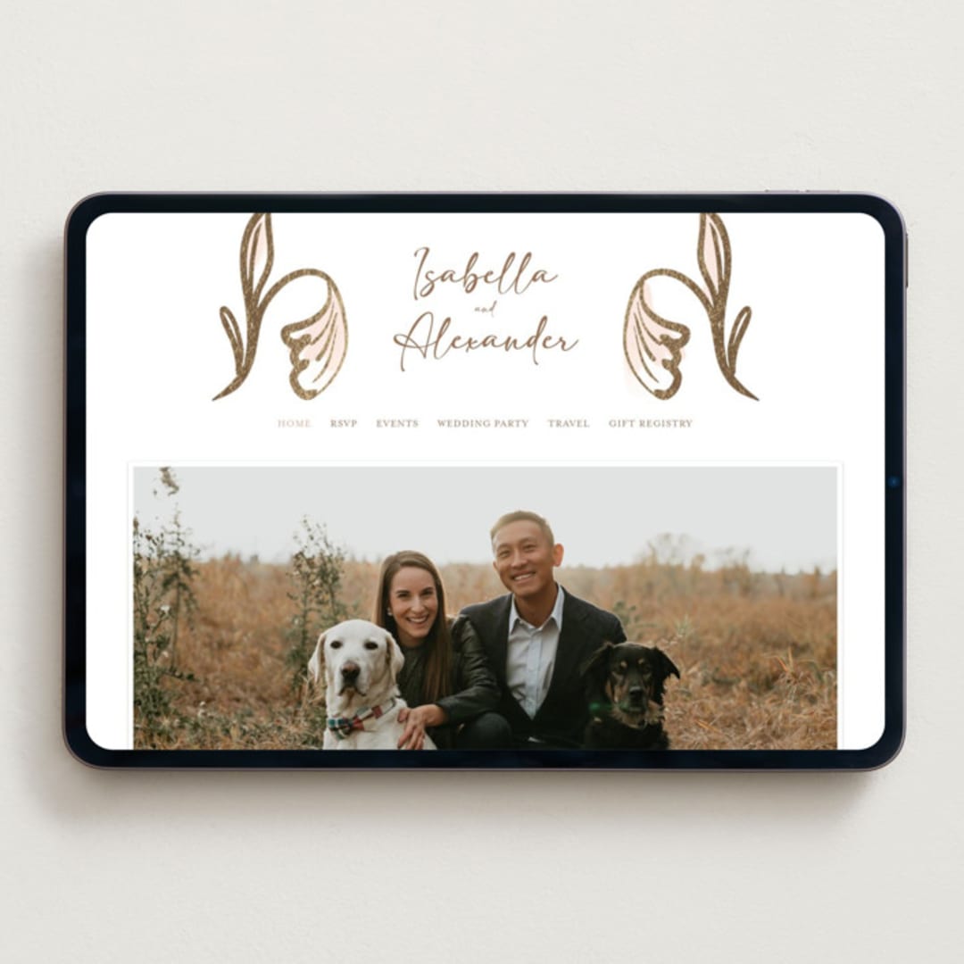 "Bella Bellissima" - Wedding Website in Blush by Ani Somi - Desktop Design