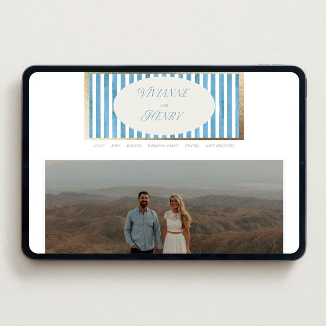 "Knightsbridge" - Wedding Website in Sky by Jackie Crawford - Desktop Design
