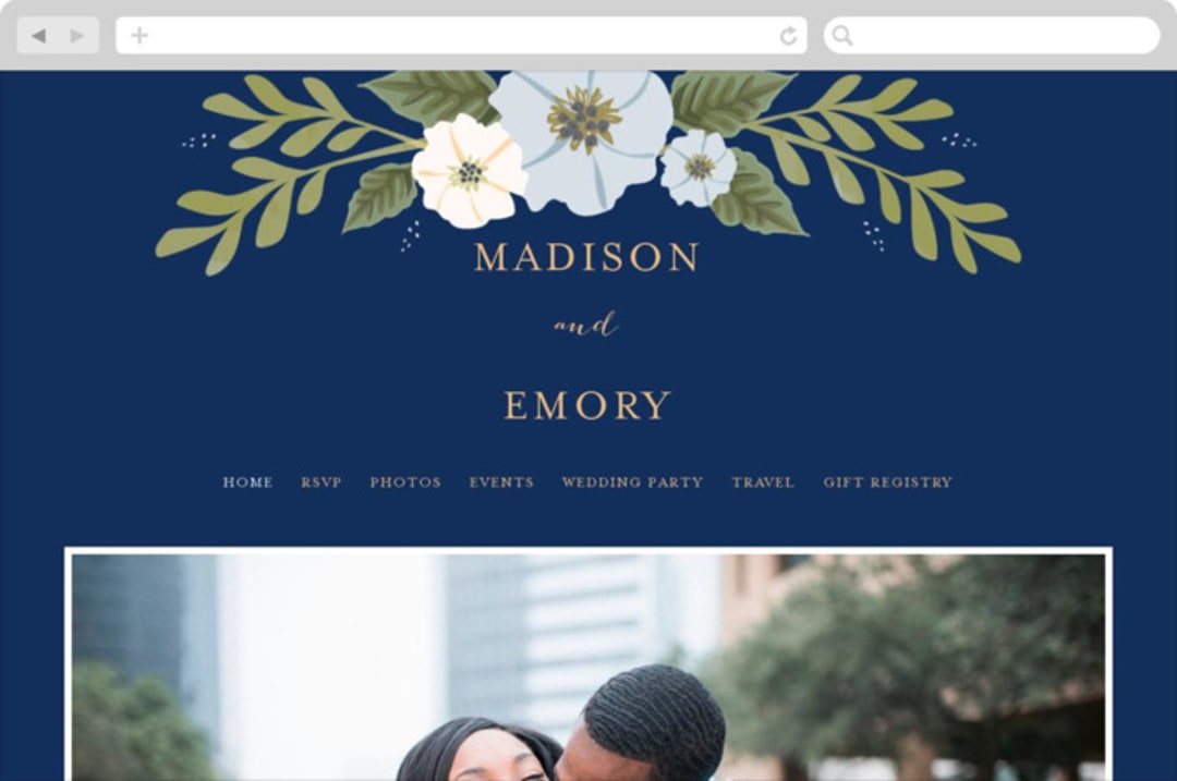 "Floral Ring" - Wedding Website in Atlantic by Karidy Walker - Desktop Design