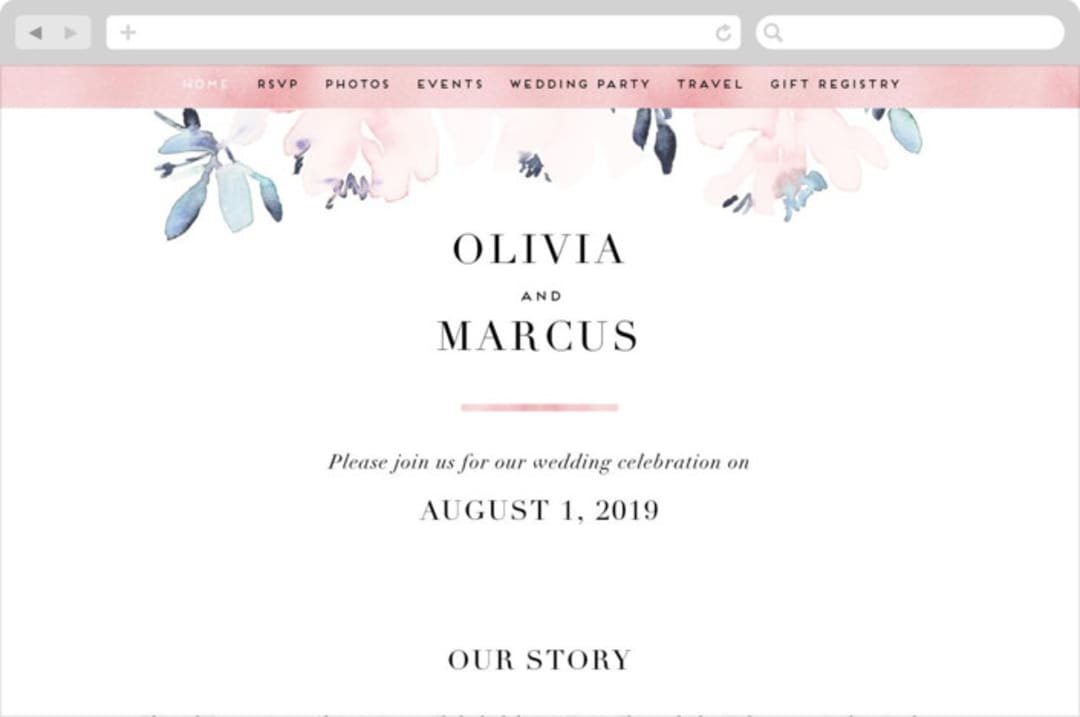 "Florista Modernista" - Wedding Website in Azalea by Petra Kern - Desktop Design