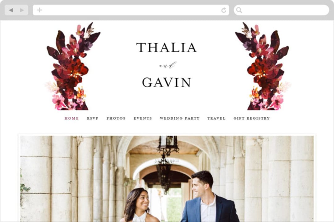 "Tidal Blooms" - Wedding Website in Holly by Grace Kreinbrink - Desktop Design
