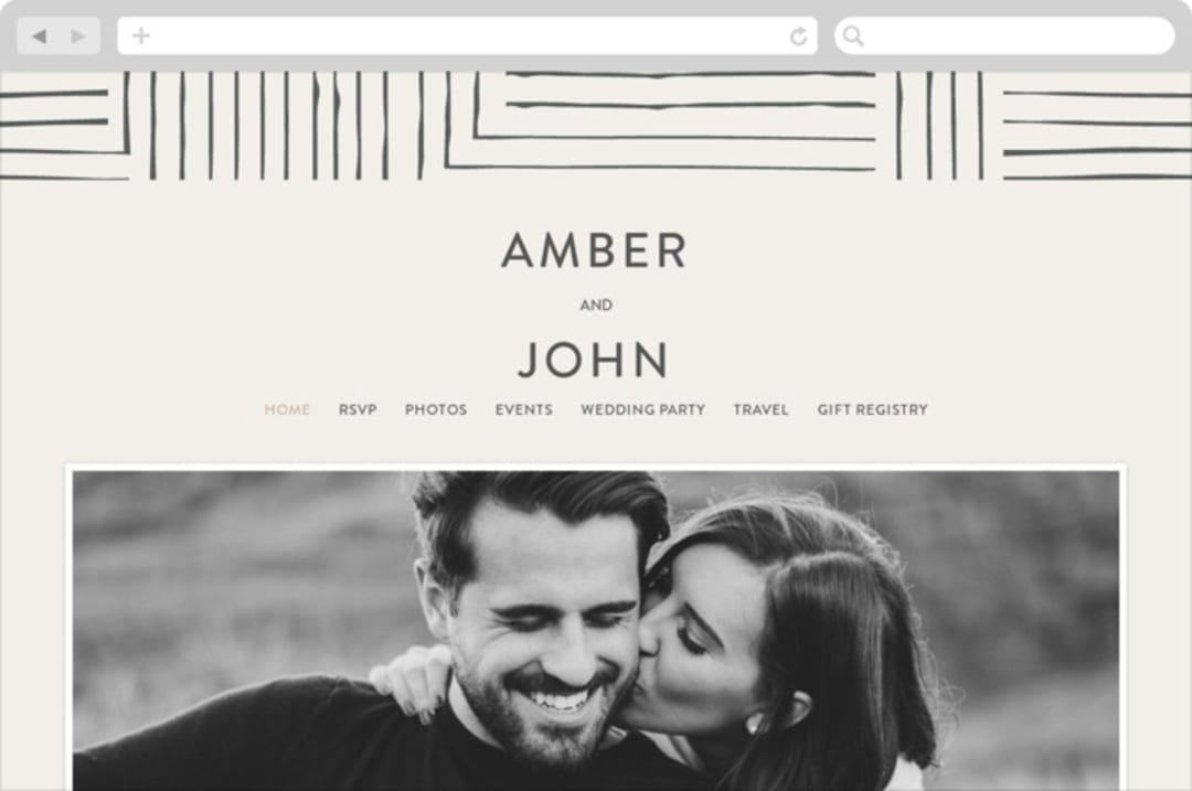 "Pattern Play" - Wedding Website in Pebble by Anelle Mostert - Desktop Design
