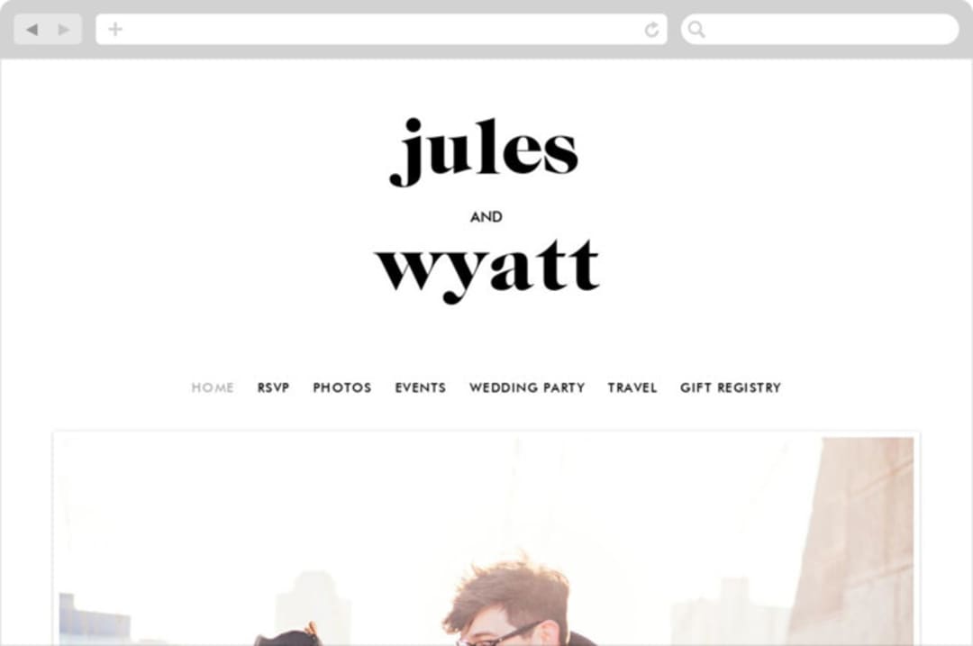 "Nolita" - Wedding Website in Silk by Annie Clark - Desktop Design