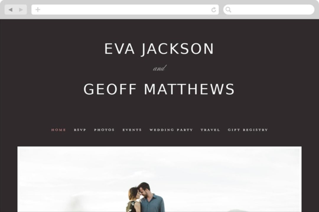 "Botanic" - Wedding Website in Midnight by kelli hall - Desktop Design