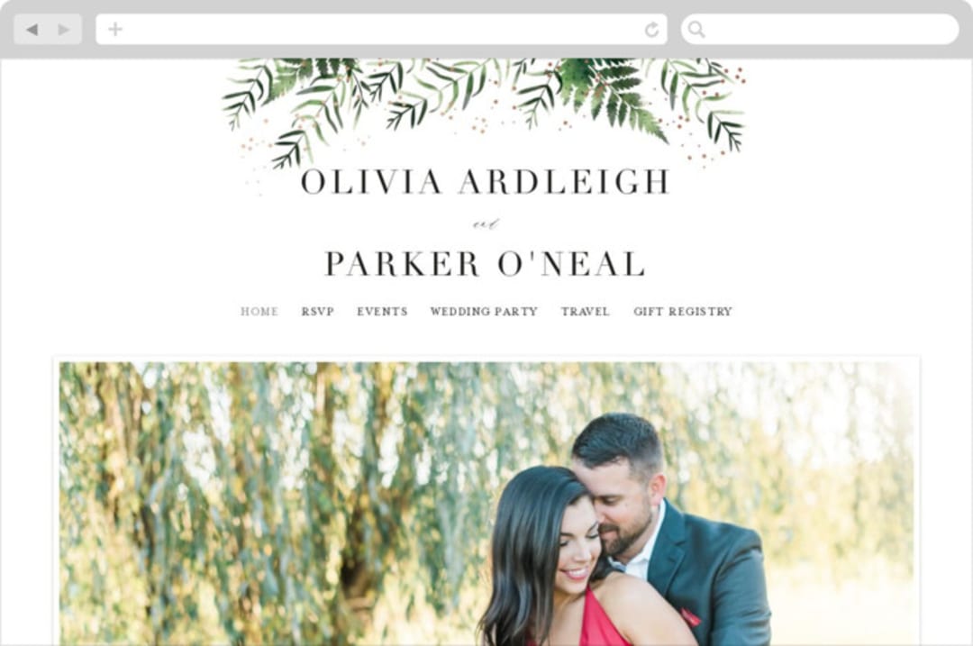 "Framed in Ferns" - Wedding Website in Petal by Kristie Kern - Desktop Design
