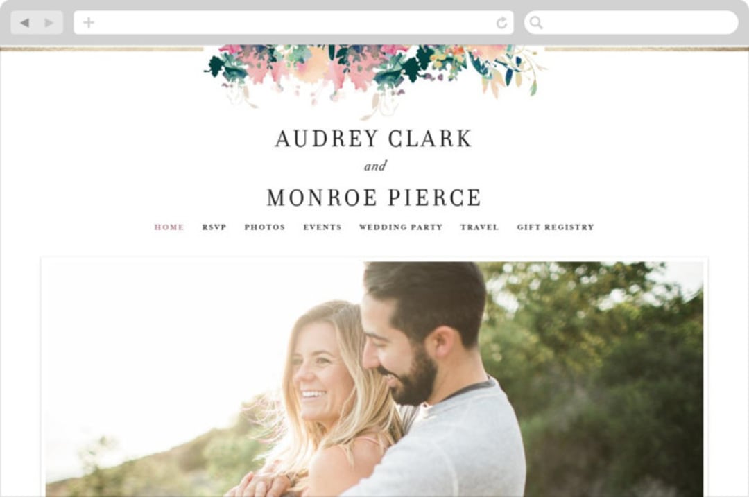 "Pretty Wildflowers" - Wedding Website in Garden by Lori Wemple - Desktop Design