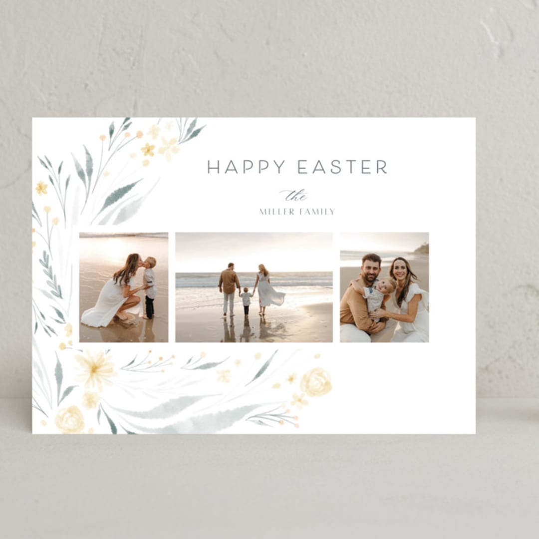 "Floral Trio" - Easter Photo Cards in Sunshine by Nicoletta Savod - Front