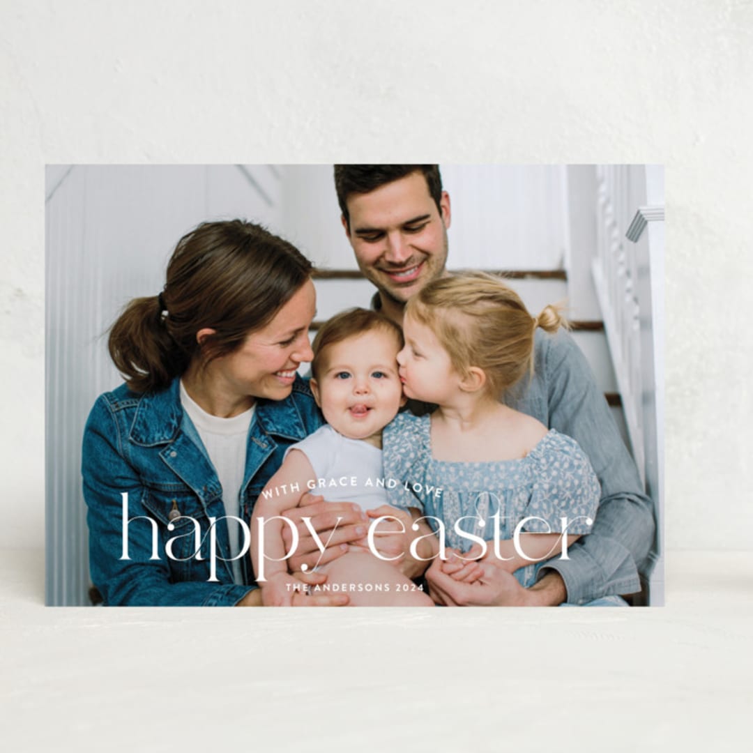 "Grace & Love" - Easter Photo Cards in Snow by Kristel - Front
