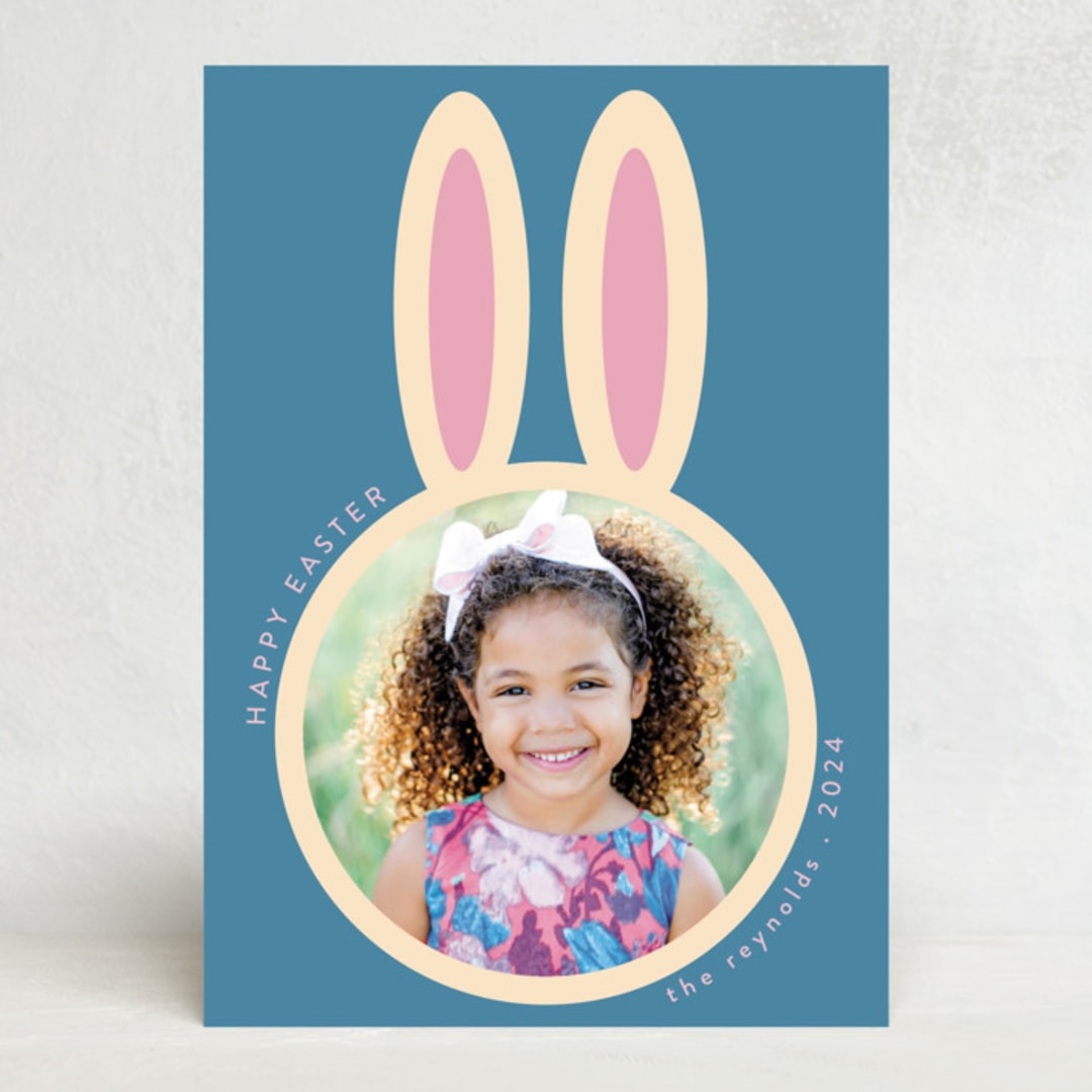 "Rabbit" - Easter Photo Cards in Cerulean by Morgan Kendall - Front