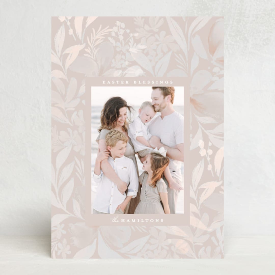 "Soft Florals" - Easter Photo Cards in Hazelnut Creme by Heather Cairl - Front