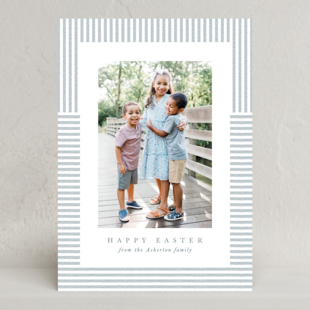 "Spring stripe" - Easter Photo Cards in Sky by Lea Delaveris - Front