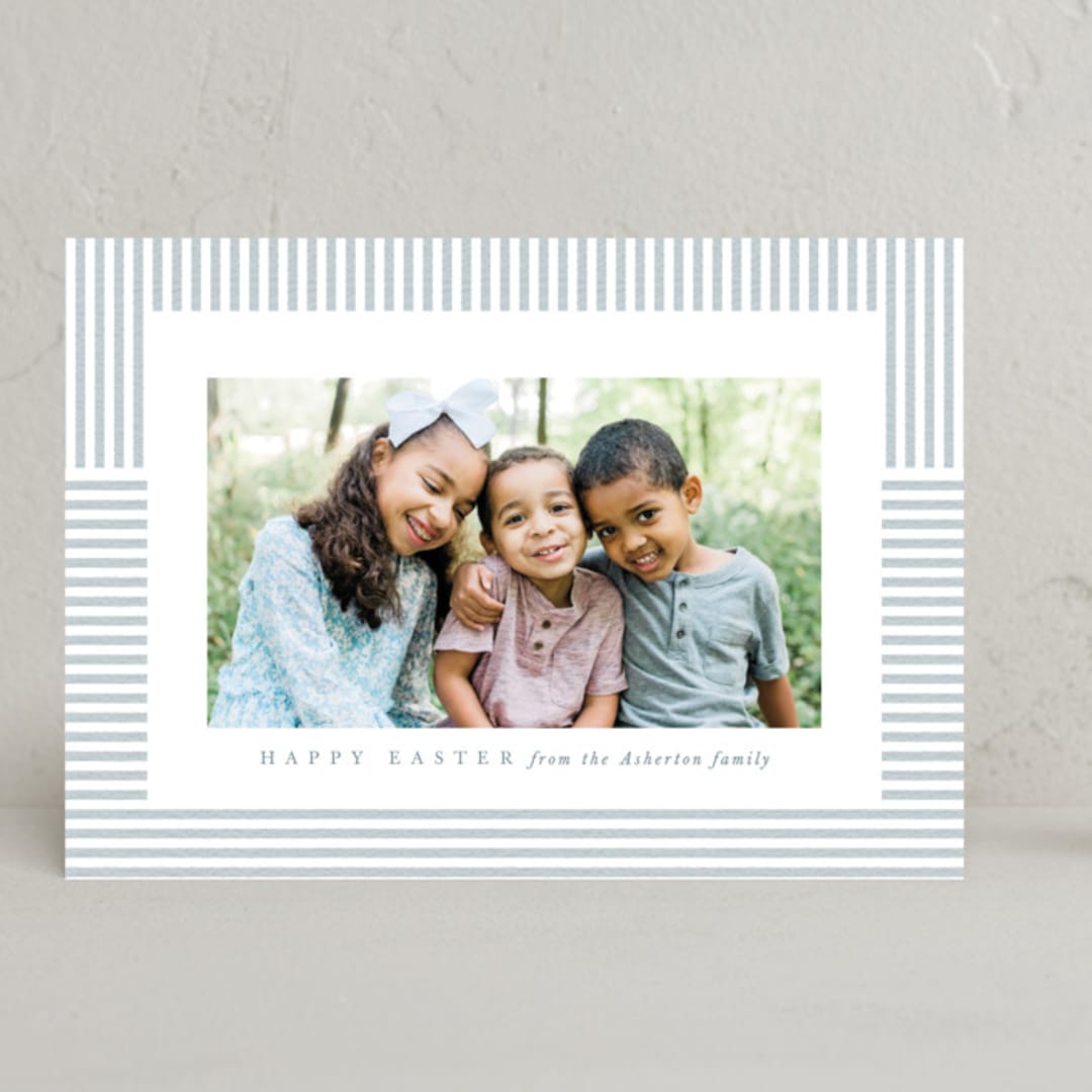 "Spring stripe" - Easter Photo Cards in Sky by Lea Delaveris - Front