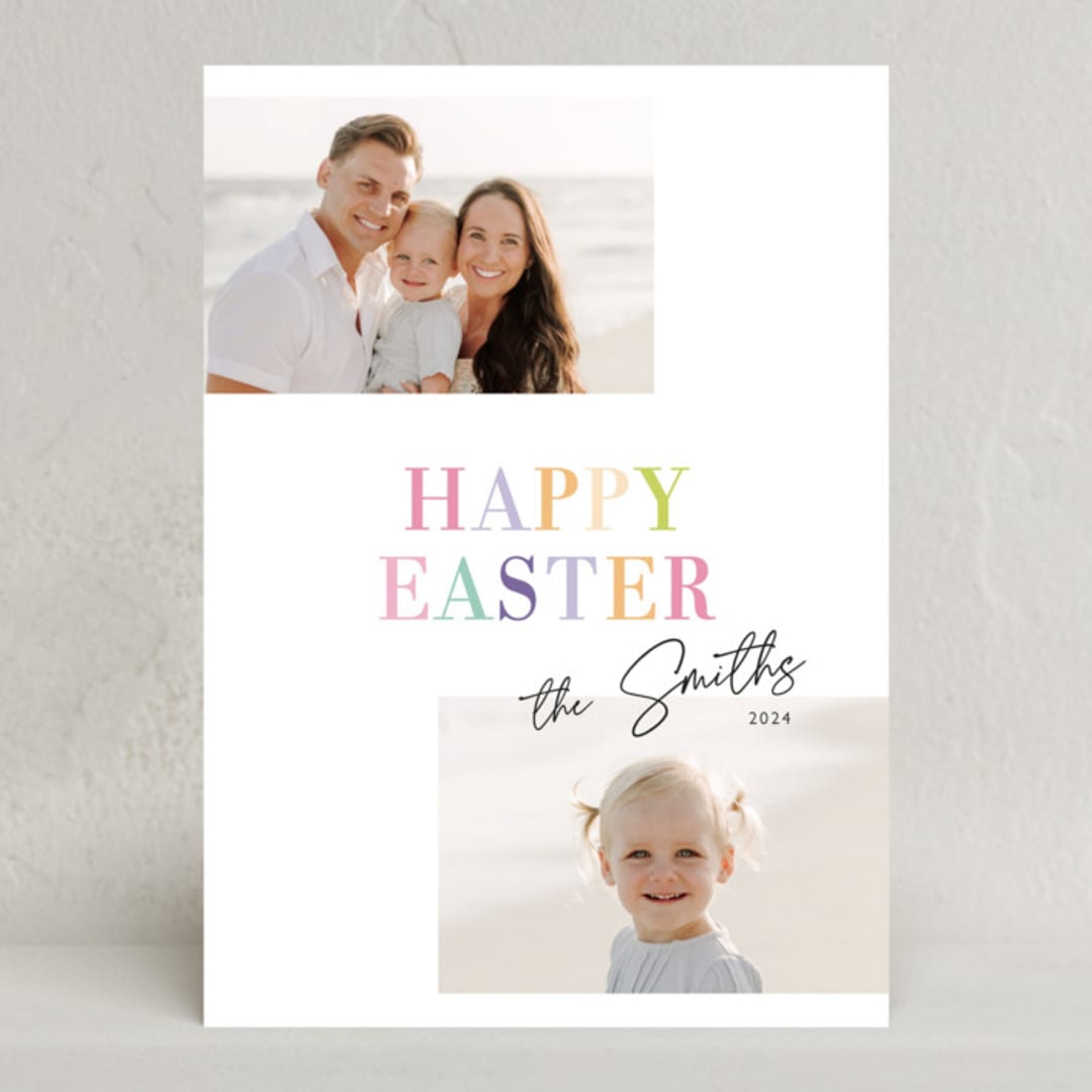 "Pastel Easter" - Easter Photo Cards in Neapolitan by Hudson meet Rose - Front