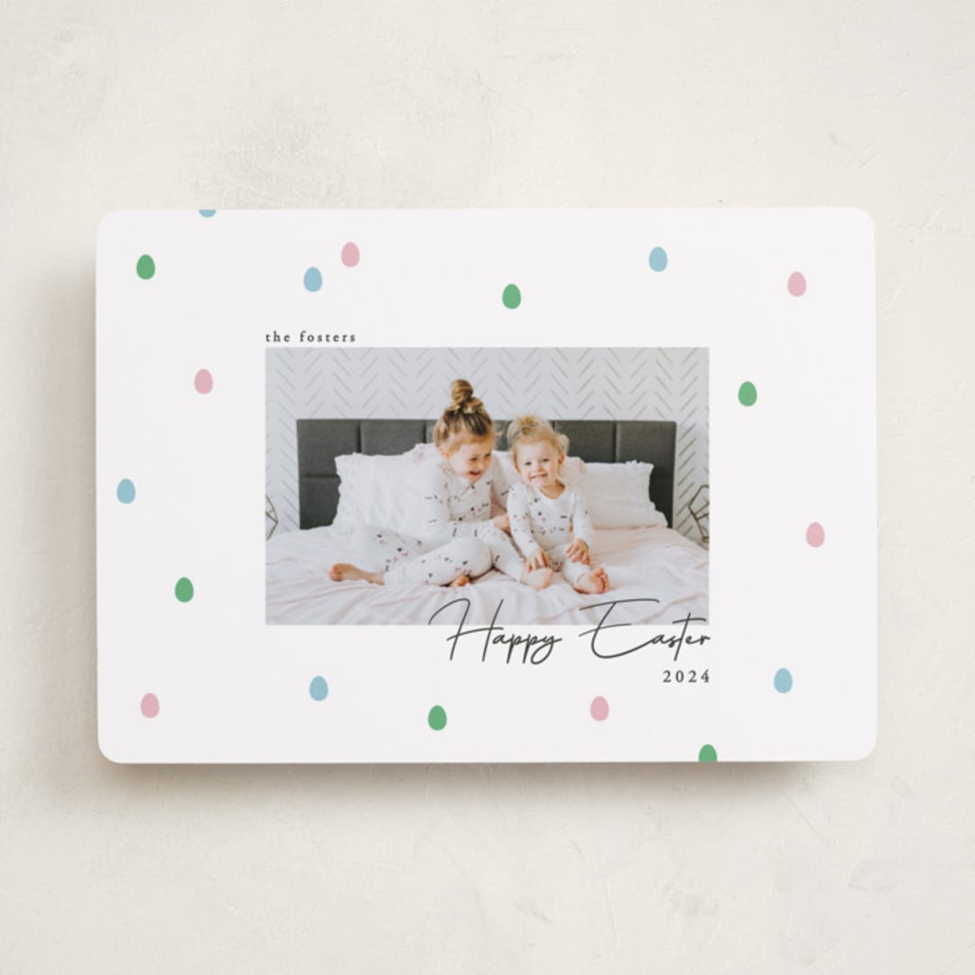 "Happy Eggs" - Easter Photo Cards in Grass by FRANI - Front