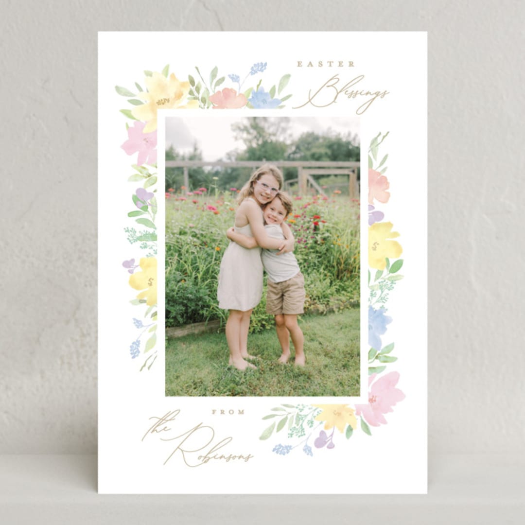 "Easter Florals" - Easter Photo Cards in Lily by Creo Study - Front