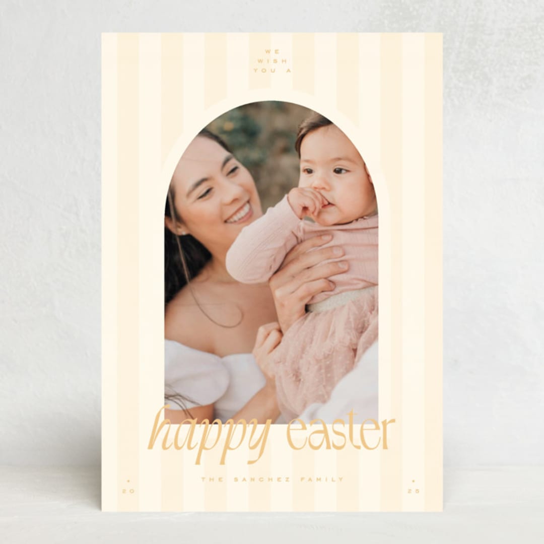 "Stripes" - Easter Photo Cards in Sunshine by Blustery August - Front
