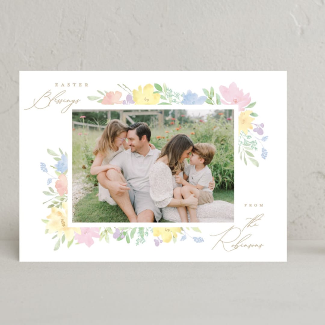 "Easter Florals" - Easter Photo Cards in Lily by Creo Study - Front