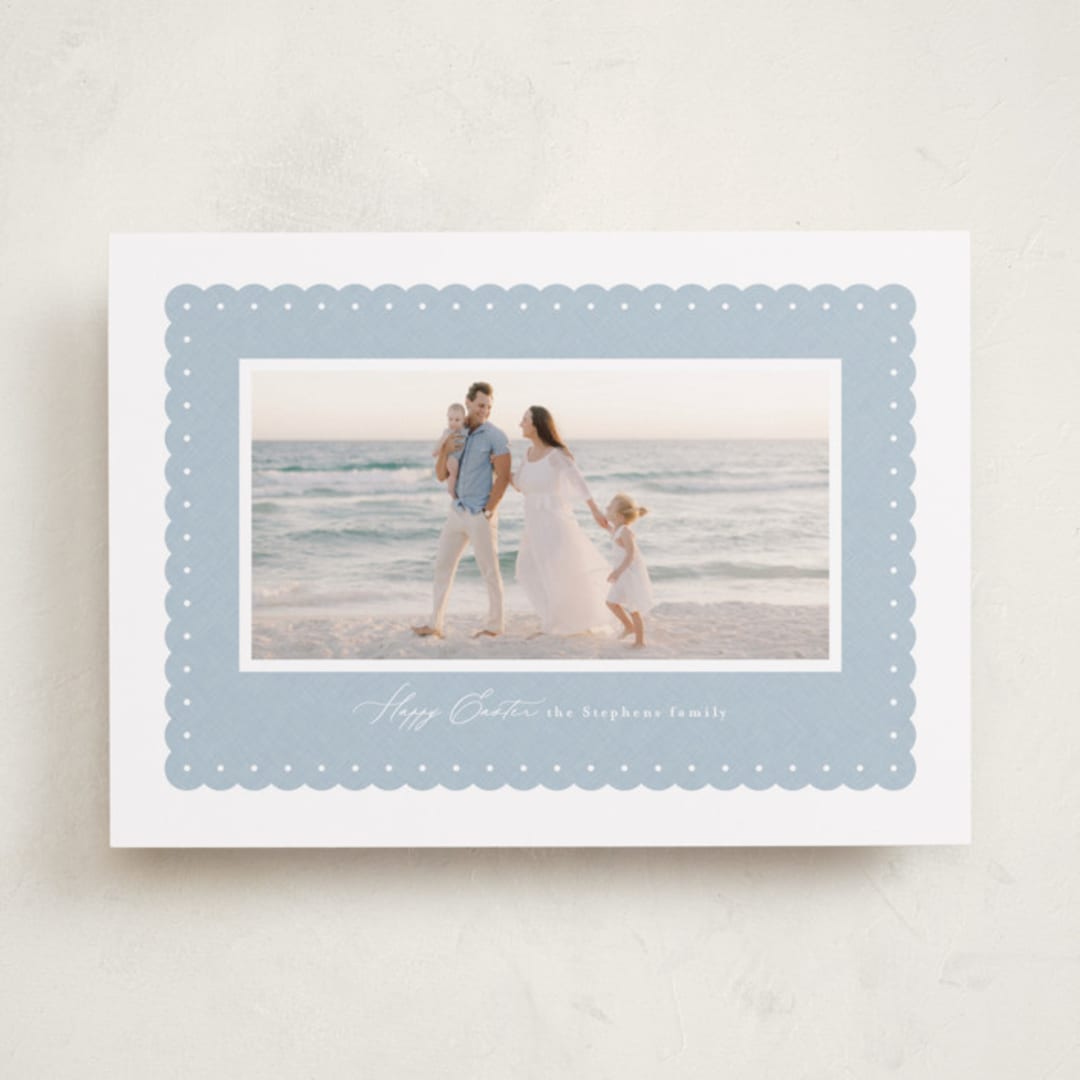 "Woven ruffle" - Easter Photo Cards in Chambray by Lea Delaveris - Front