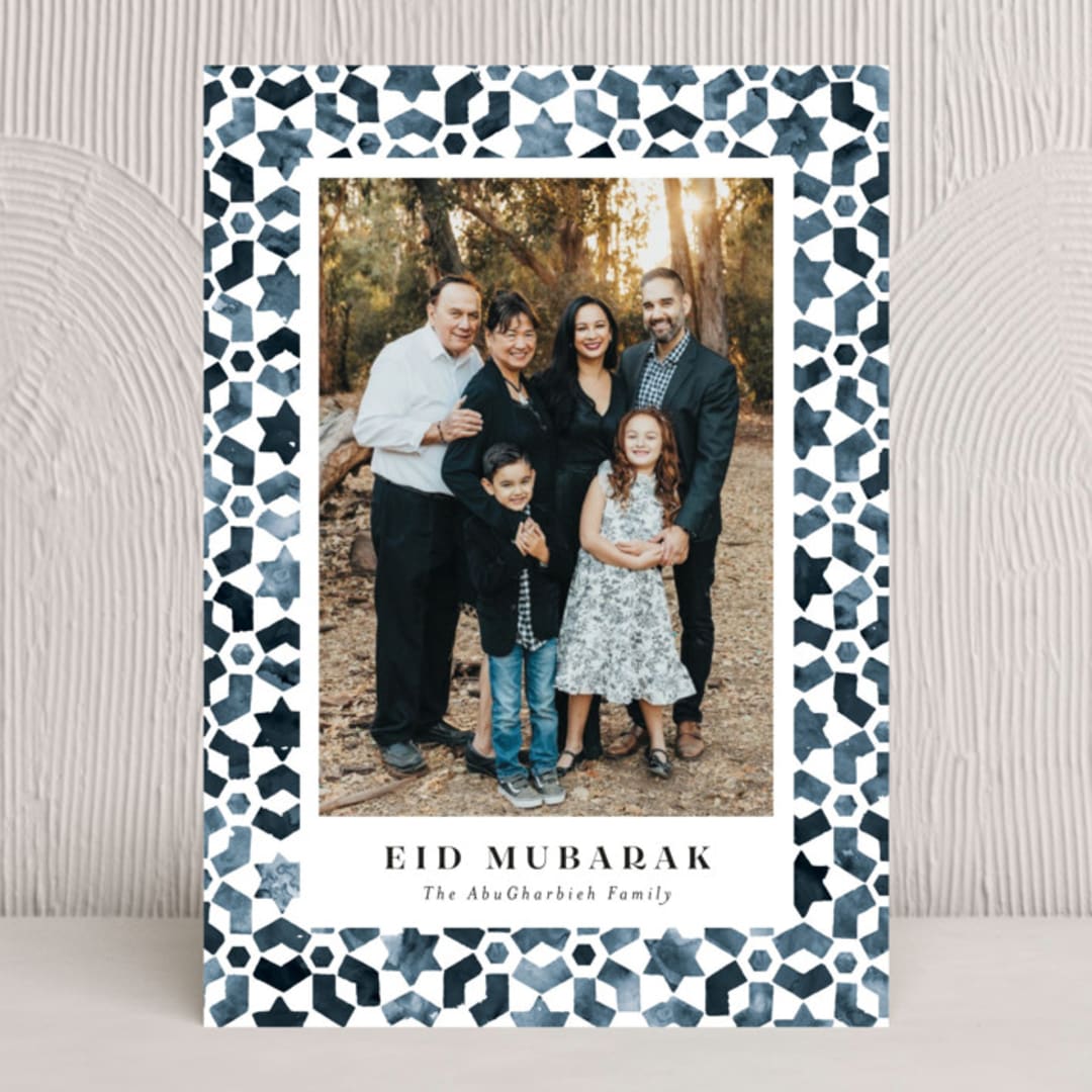 "Painted Tiles" - Eid Cards in Ocean by Jackie Crawford - Front