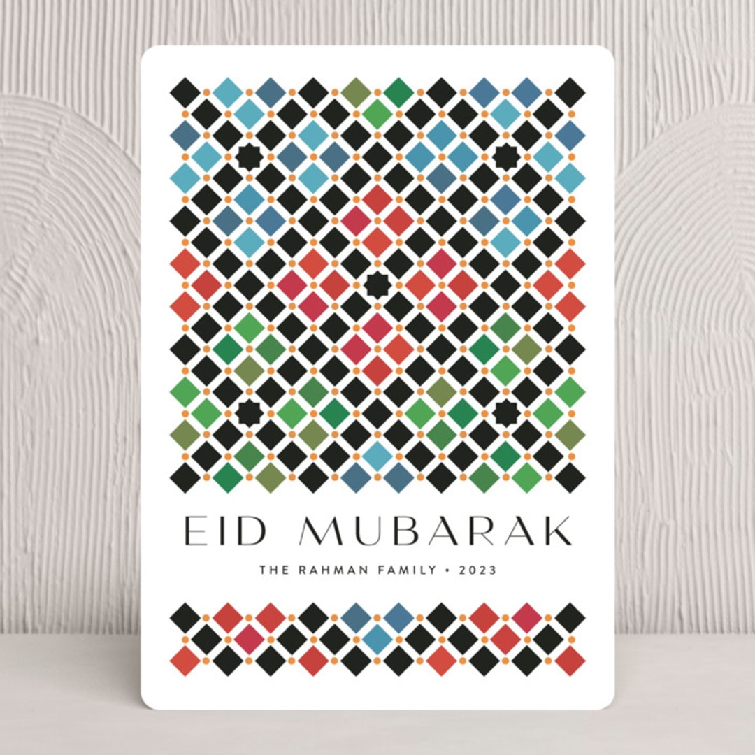 "Alhambra" - Eid Cards in Cinnabar by Kamala Nahas - Front