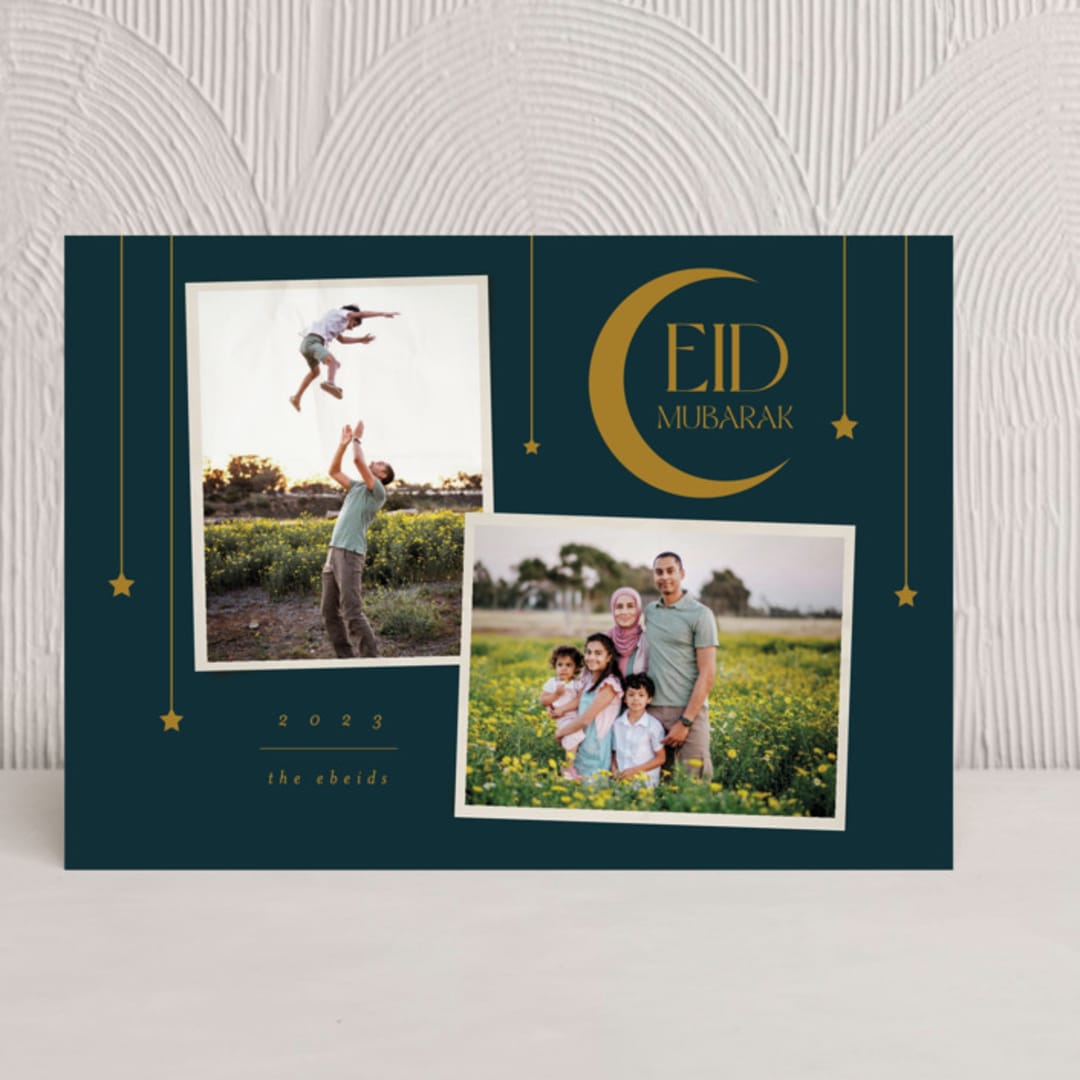 "Hanging Stars" - Eid Cards in Deep Sea by Morgan Kendall - Front