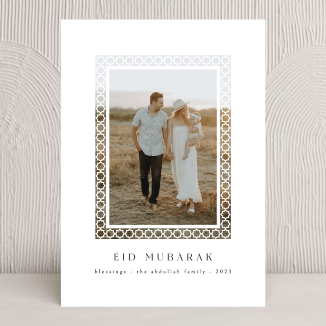 "Eid Stars" - Eid Cards in Snow by Ana de Sousa - Front