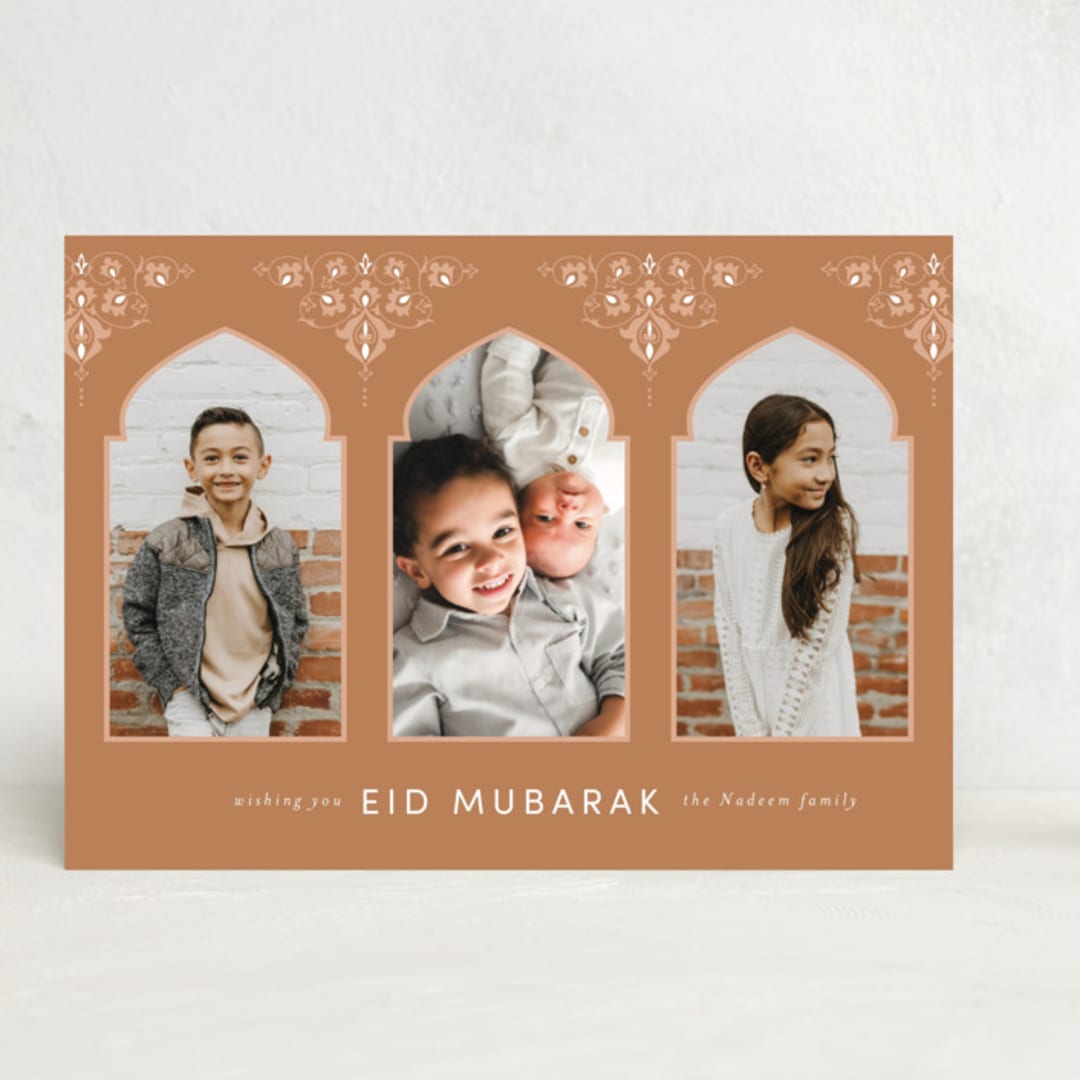 "Islamic Arch" - Eid Cards in Almond by Selima Akhter - Front