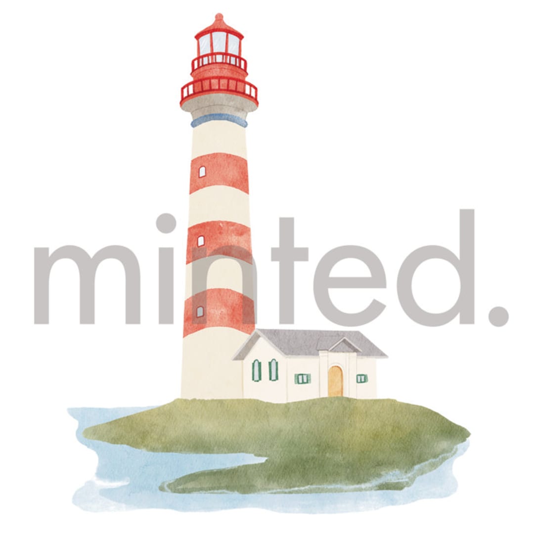"Lighthouse" - Design Element in Coral by Elly - Design Element