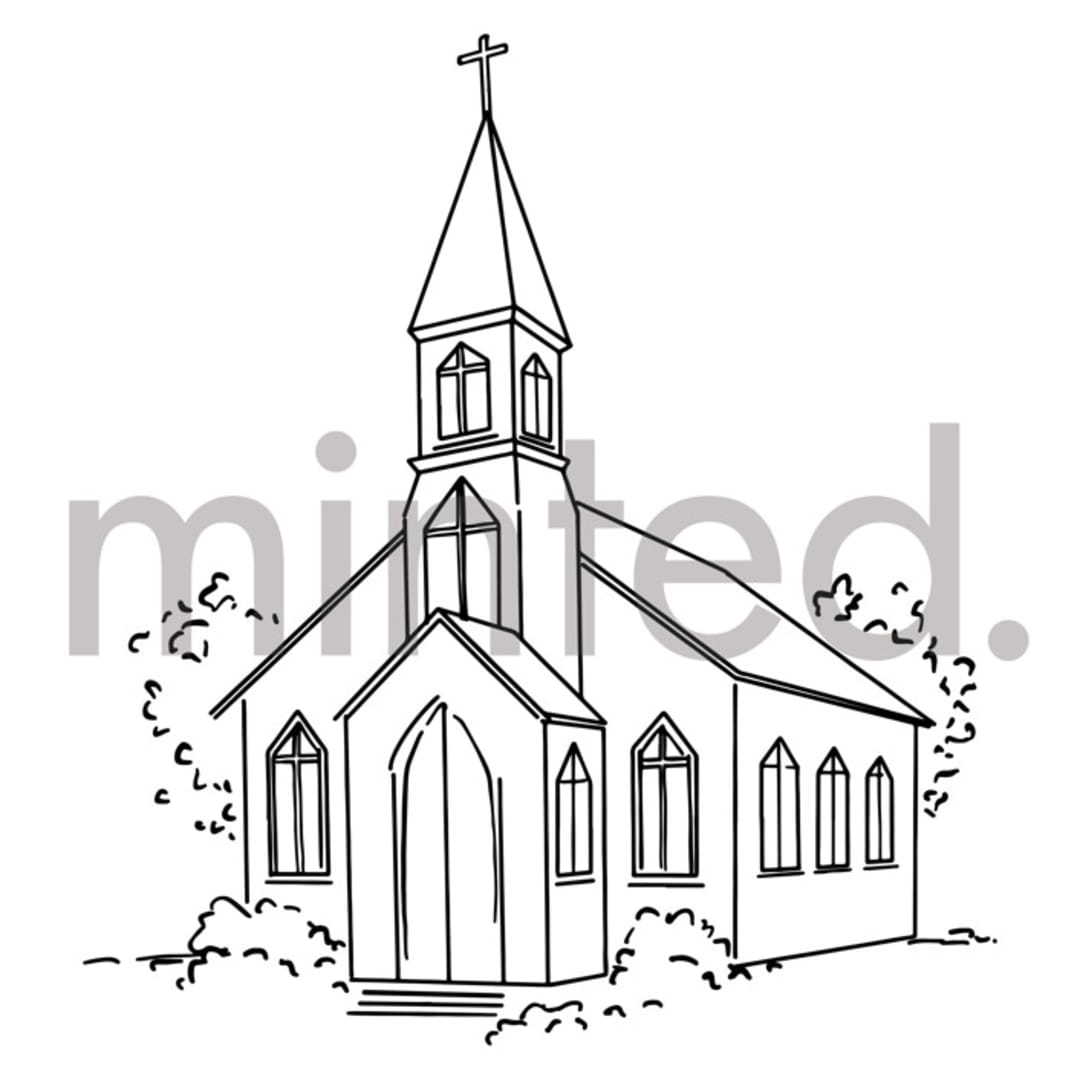 "Church" - Design Element in Onyx by Rebecca Durflinger - Design Element