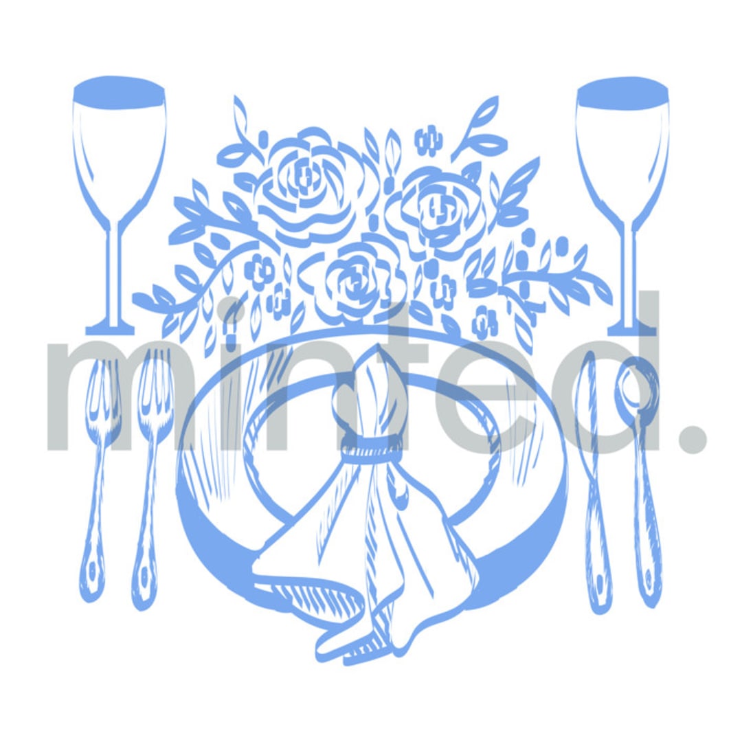 "Dinner" - Design Element in white by Teju Reval - Design Element