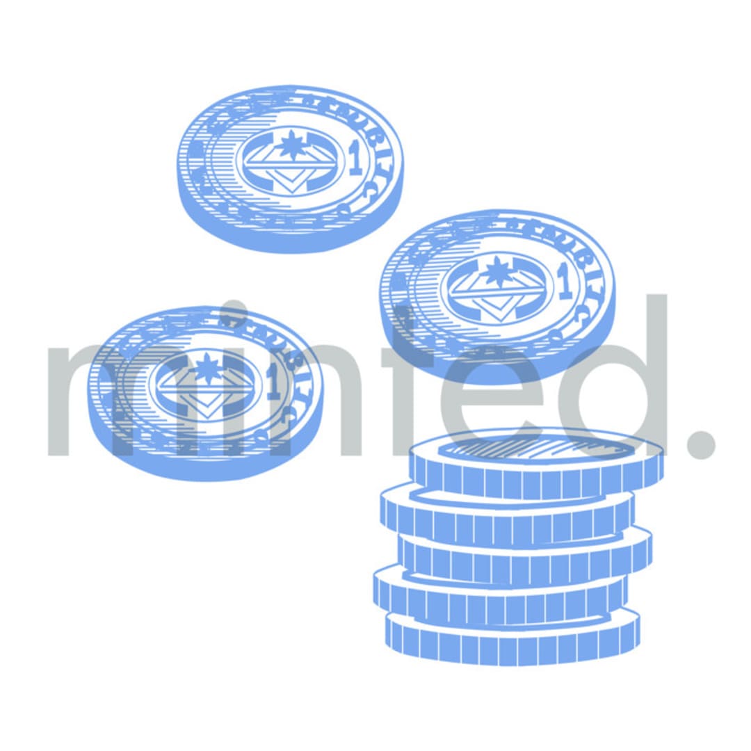 "Coin Ceremony" - Design Element in white by Teju Reval - Design Element