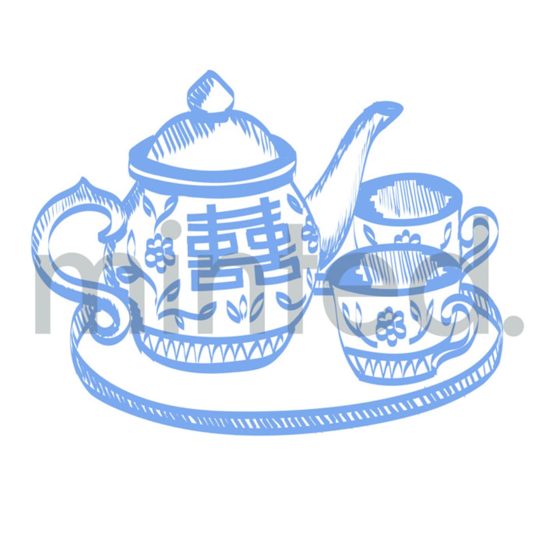 "Tea Ceremony" - Design Element in white by Teju Reval - Design Element