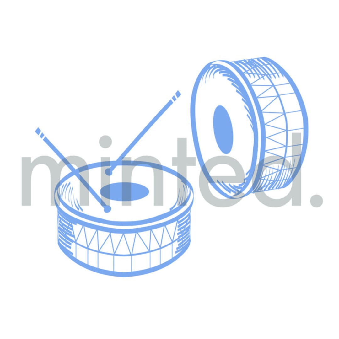 "Drums" - Design Element in white by Teju Reval - Design Element