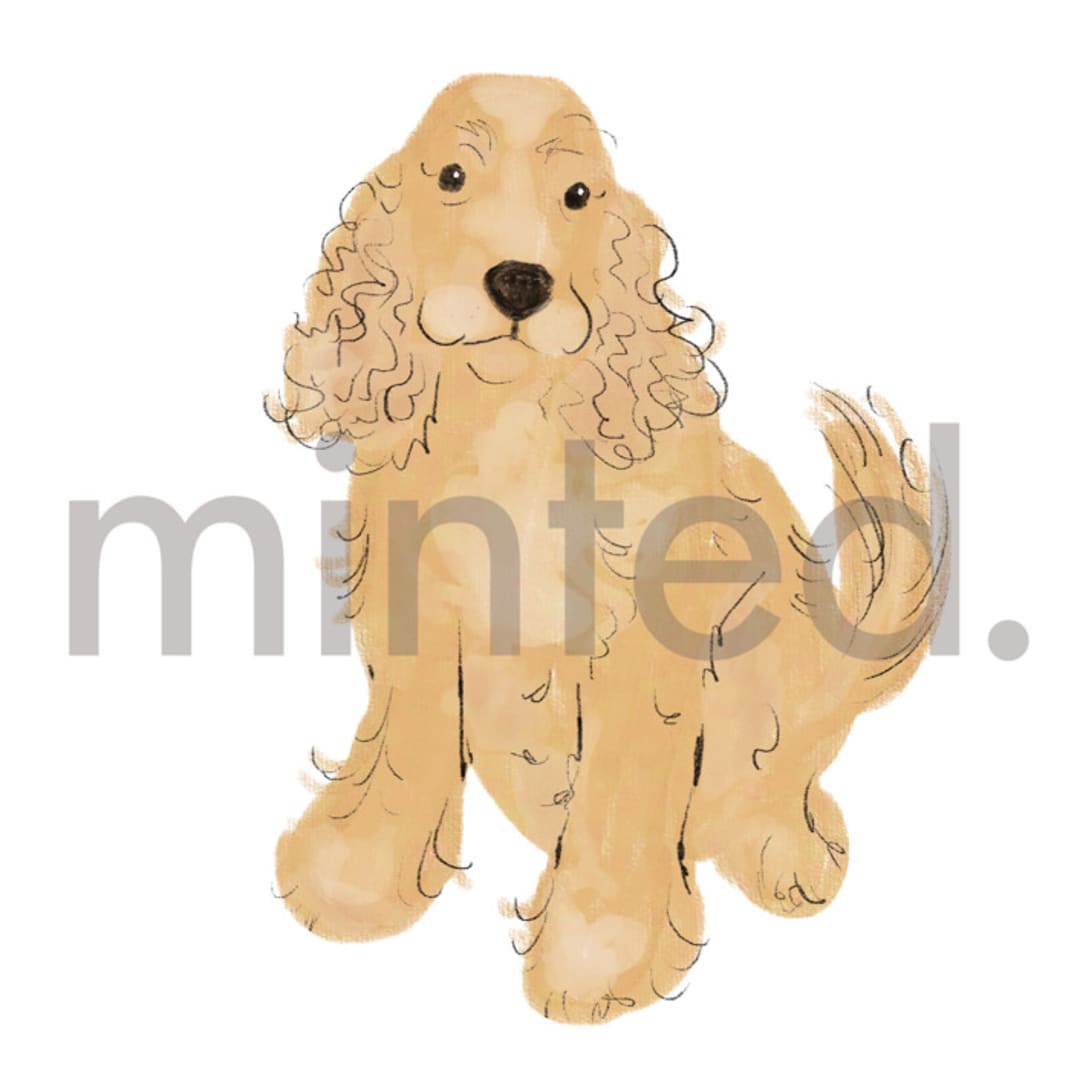"Cocker Spaniel" - Design Element in white by Baumbirdy - Design Element