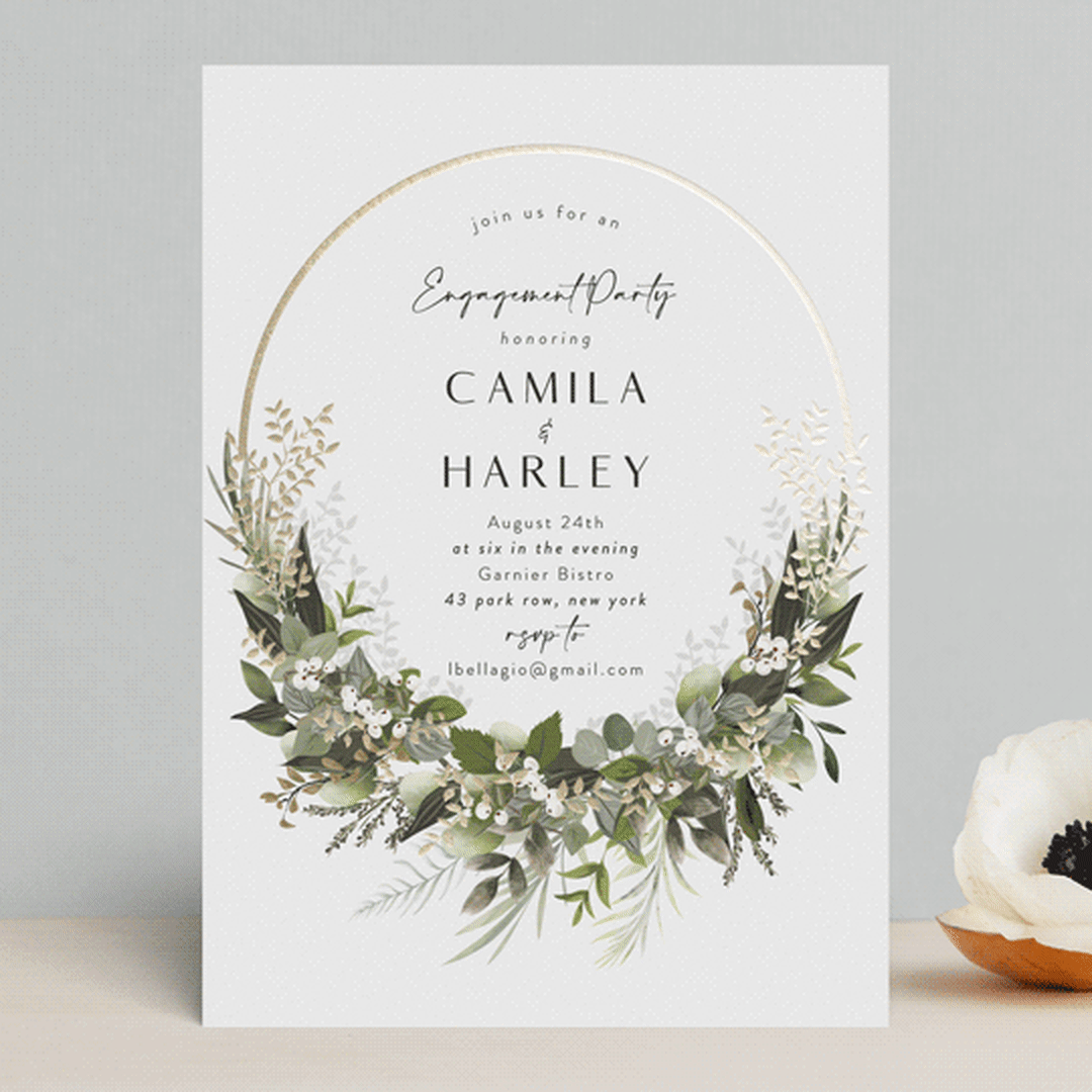 "Eternity" - Engagement Party Invitations in Ivory by Susan Moyal - Front