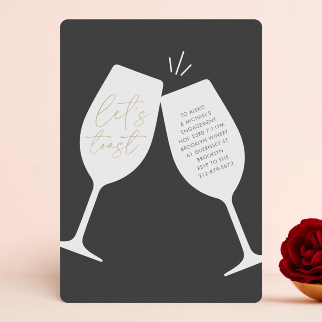 "Clink" - Engagement Party Invitations in Evening by mo kelley - Front