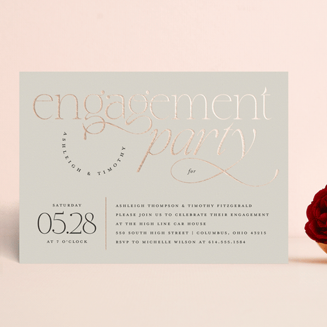 "Boho Swashes" - Engagement Party Invitations in Almond by Heather Schertzer - Front