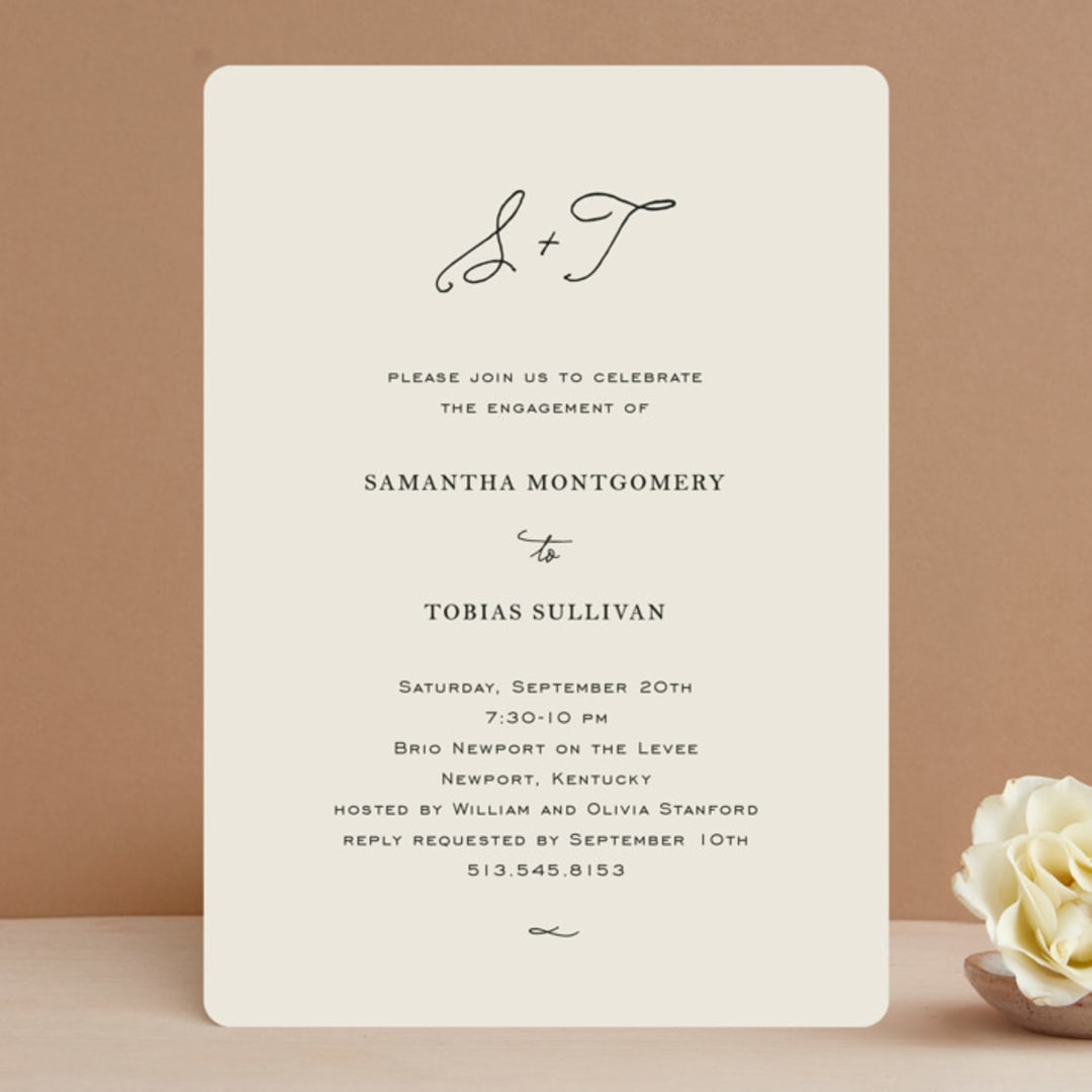 "Estate" - Engagement Party Invitations in Ivory by Kim Dietrich Elam - Front