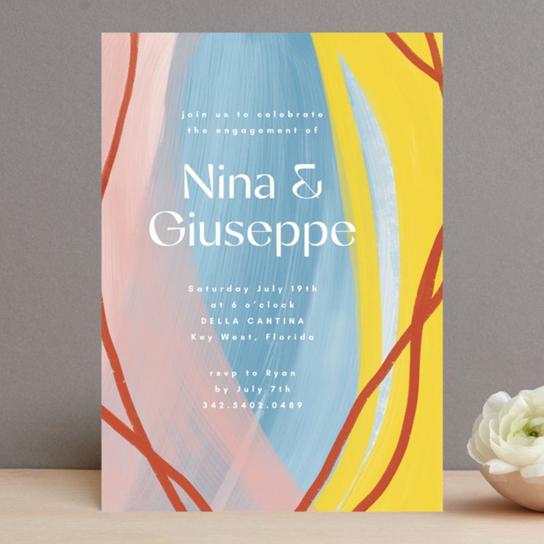 "Cantina" - Engagement Party Invitations in Fiesta by Corinne Malesic - Front