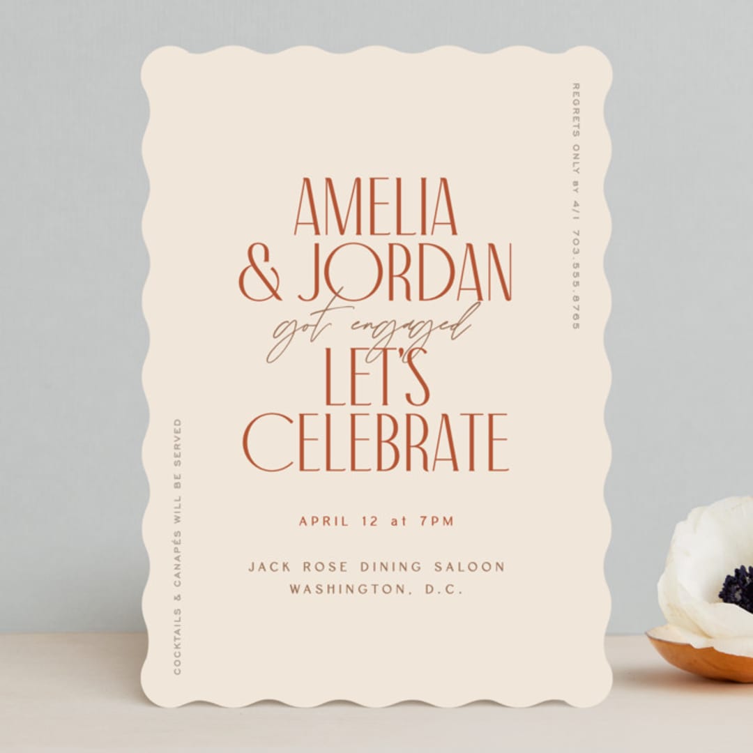 "Bright" - Engagement Party Invitations in Sparrow by Owl and Toad - Front