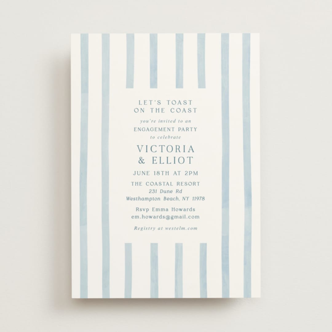 "Coastal" - Engagement Party Invitations in Sea by Elly - Front