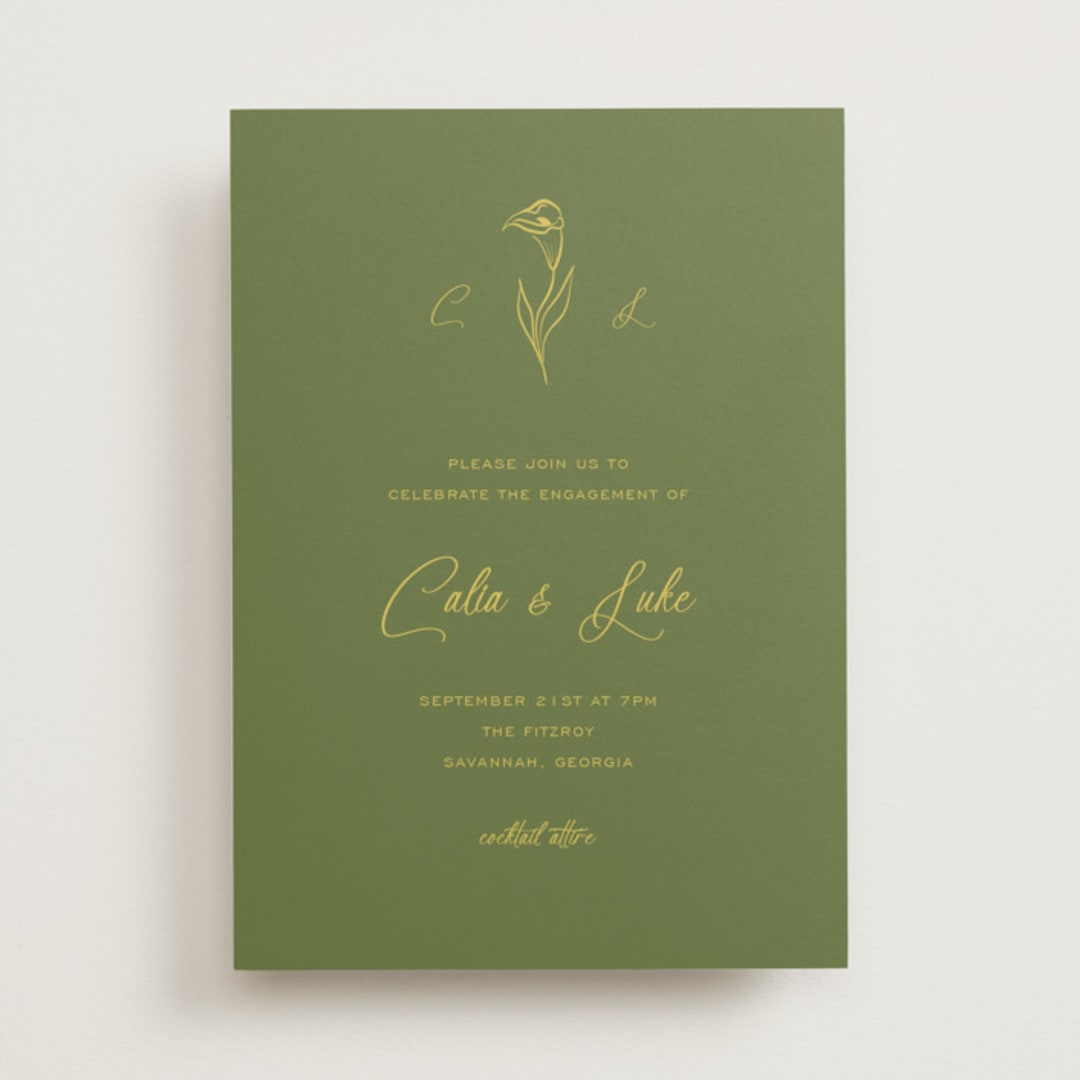 "Calia " - Engagement Party Invitations in Caribbean Citrus by Ani Somi - Front