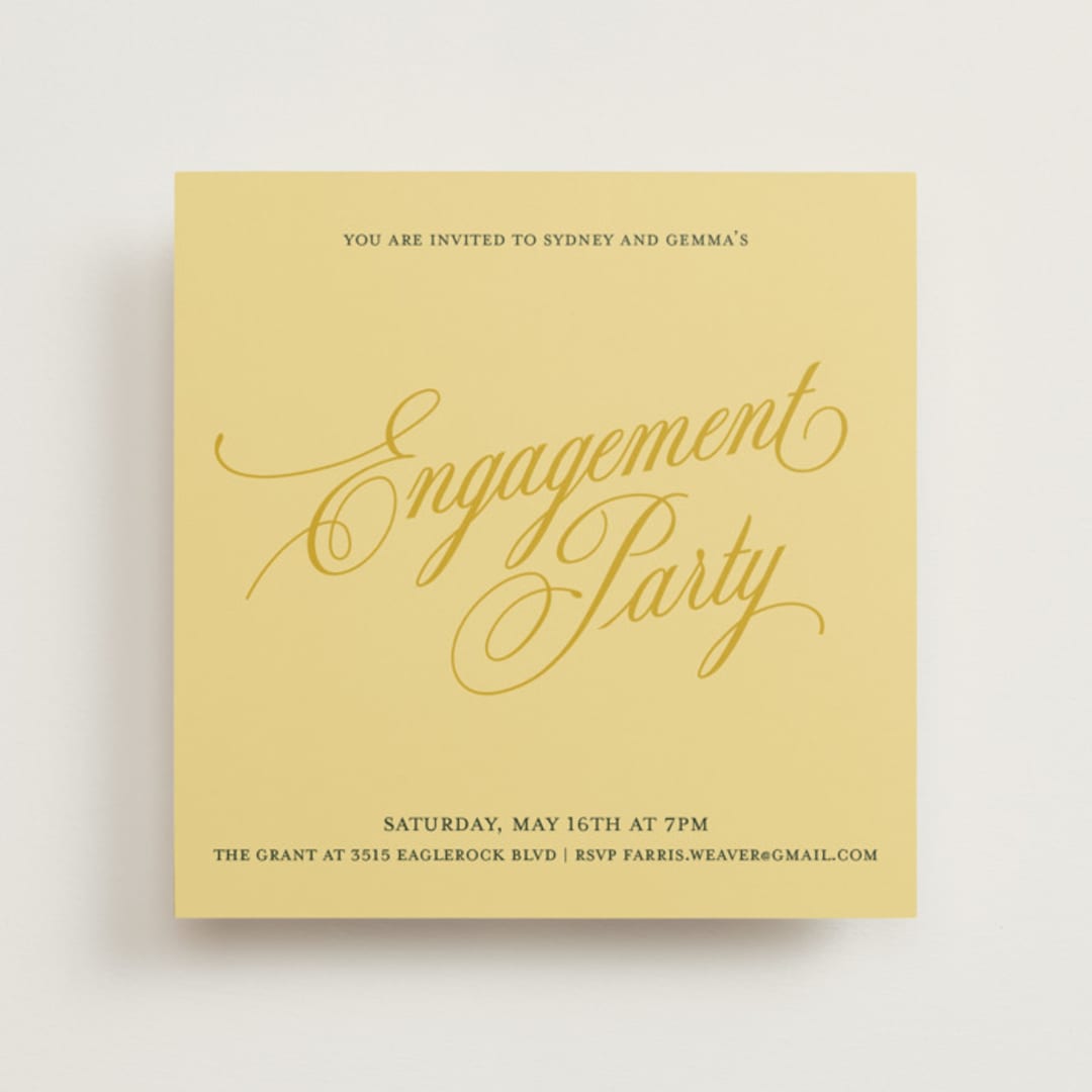 "Bloom" - Engagement Party Invitations in Island Citrus by Morgan Kendall - Front