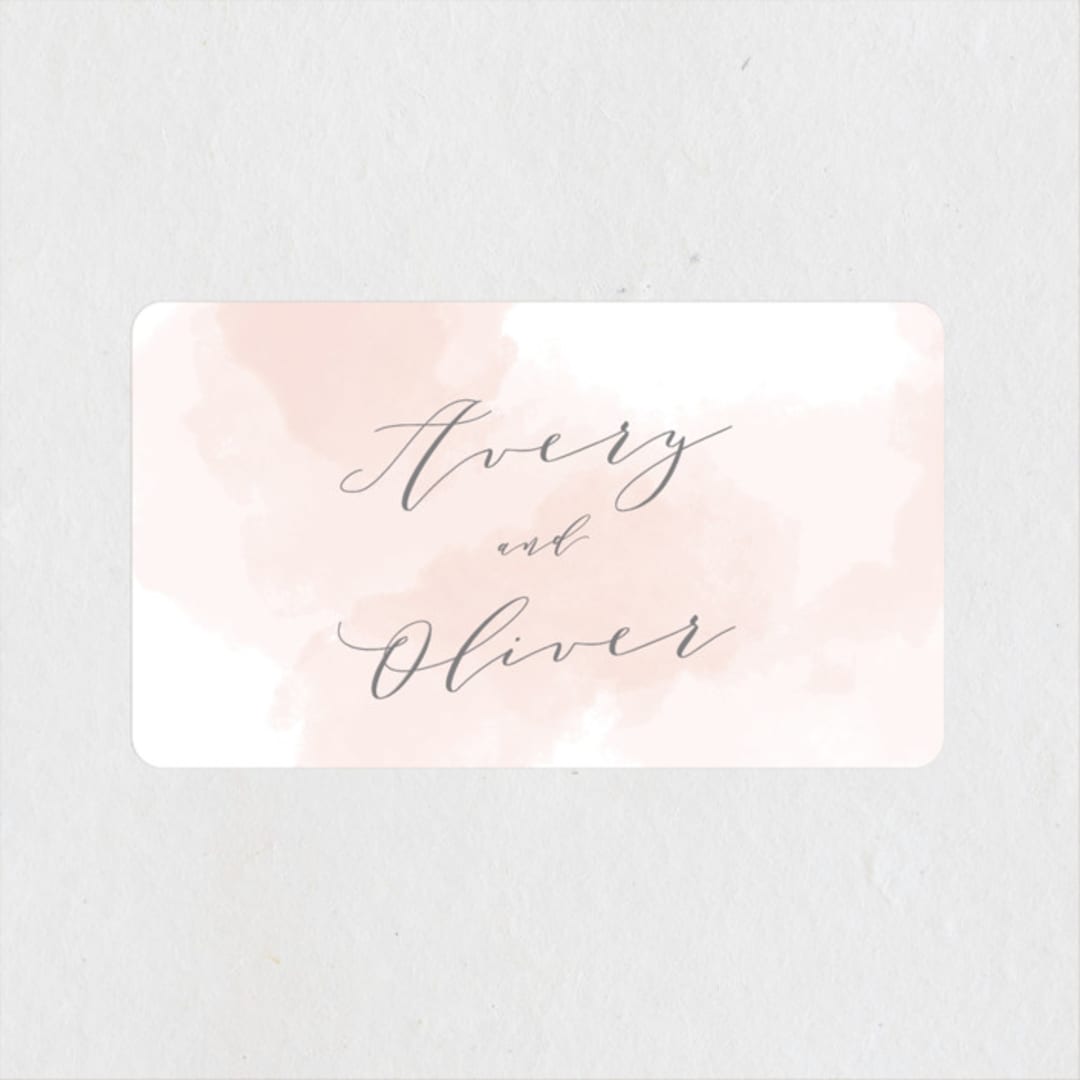 "Modern Brilliance" - Engagement Party Favor Stickers in Blush by Kristie Kern - Front