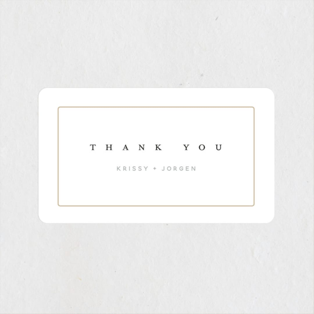 "krista" - Engagement Party Favor Stickers in Salt by Stephanie Hawkes - Front