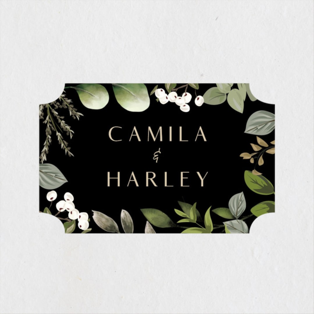 "Eternity" - Engagement Party Favor Stickers in Forest by Susan Moyal - Front