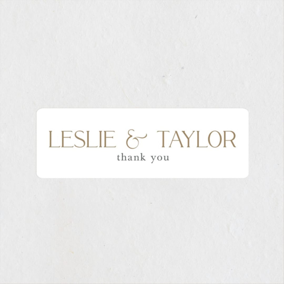 "Gilded Frame" - Engagement Party Favor Stickers in Chiffon by Cass Loh - Front